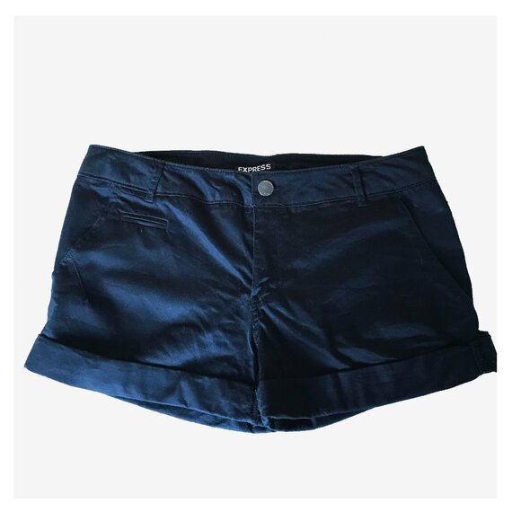 Black Express Cuffed Shorts, Size 8 - Picture 1 of 12